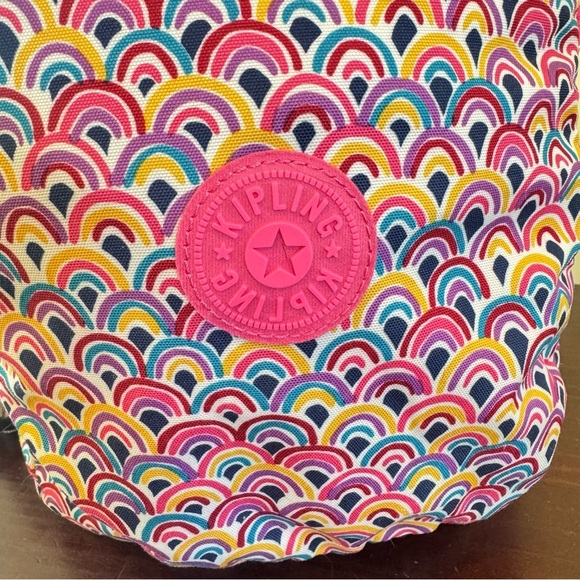 Kipling, Challenger, pink rainbow live light, Peacock, prism, fabric backpack main image 15